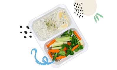 jajka w sosie tatarskim na diecie ketogenicznej dietetyczny posiłek z cateringu dietetycznego