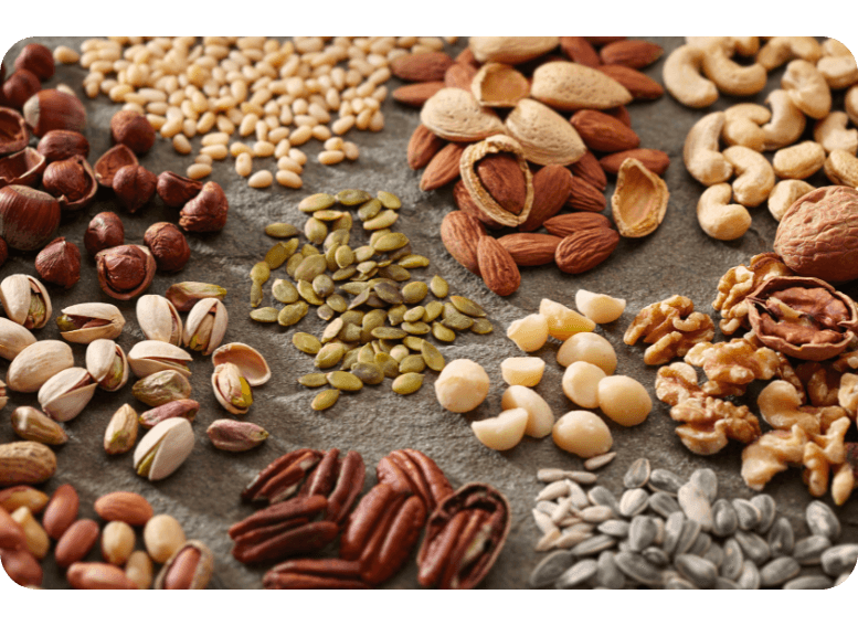 Orzechy makadamia, pistacje, migdały i inne – bogate źródło zdrowych tłuszczów, białka i witamin. Idealne w diecie i cateringu dietetycznym dla zdrowia i energii.